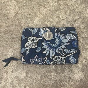 Vera Bradley Blue and White RFID Turnlock Wallet